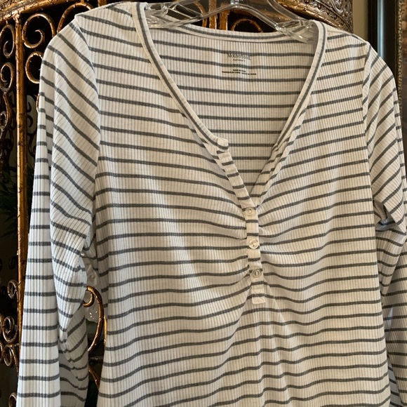 Motherhood Maternity Long Sleeved Striped Shirt L - Picture 2 of 3